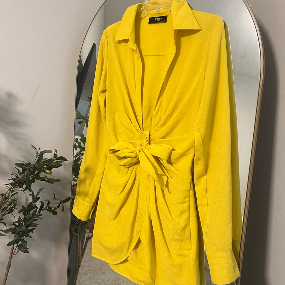 Akria yellow linen dress